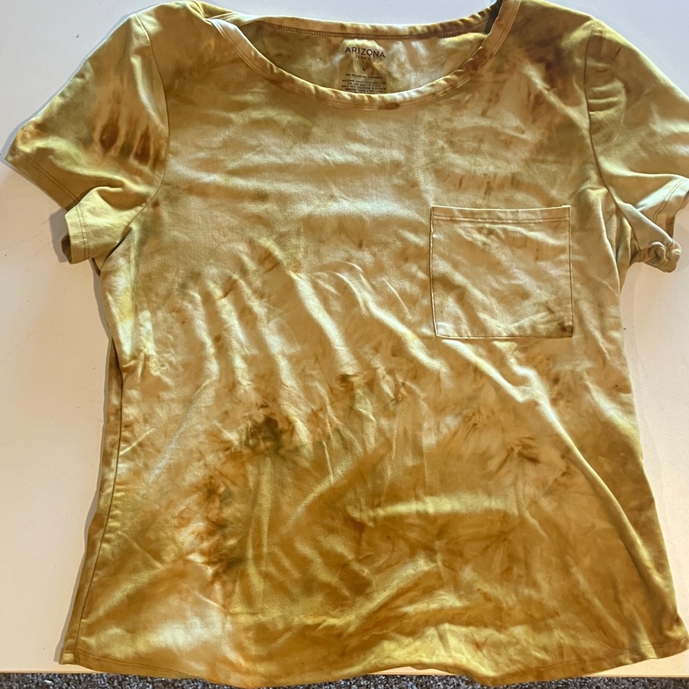 Arizona Jean Company mustard yellow Tie-Dye Pocket Tee